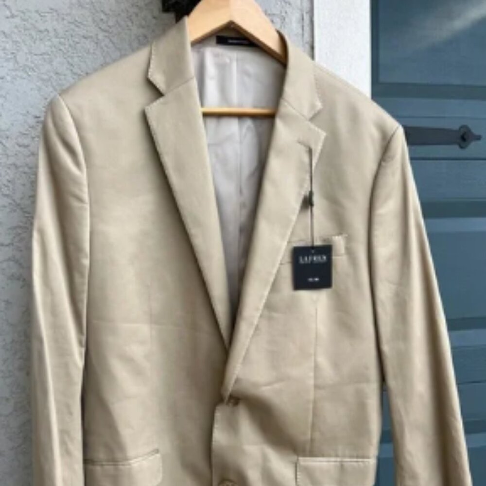 Timeless Classic Ralph Lauren Polo Slim Fit Men's Khaki Beige Blazer Size 43L